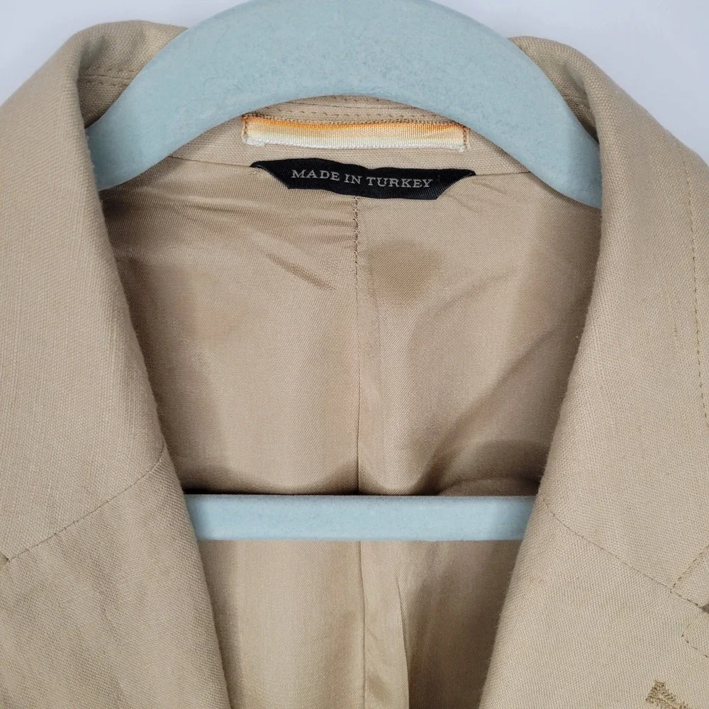 Banana Republic Beige Tan Linen Cotton Blend Blazer Sports Jacket Mens Sz 42L